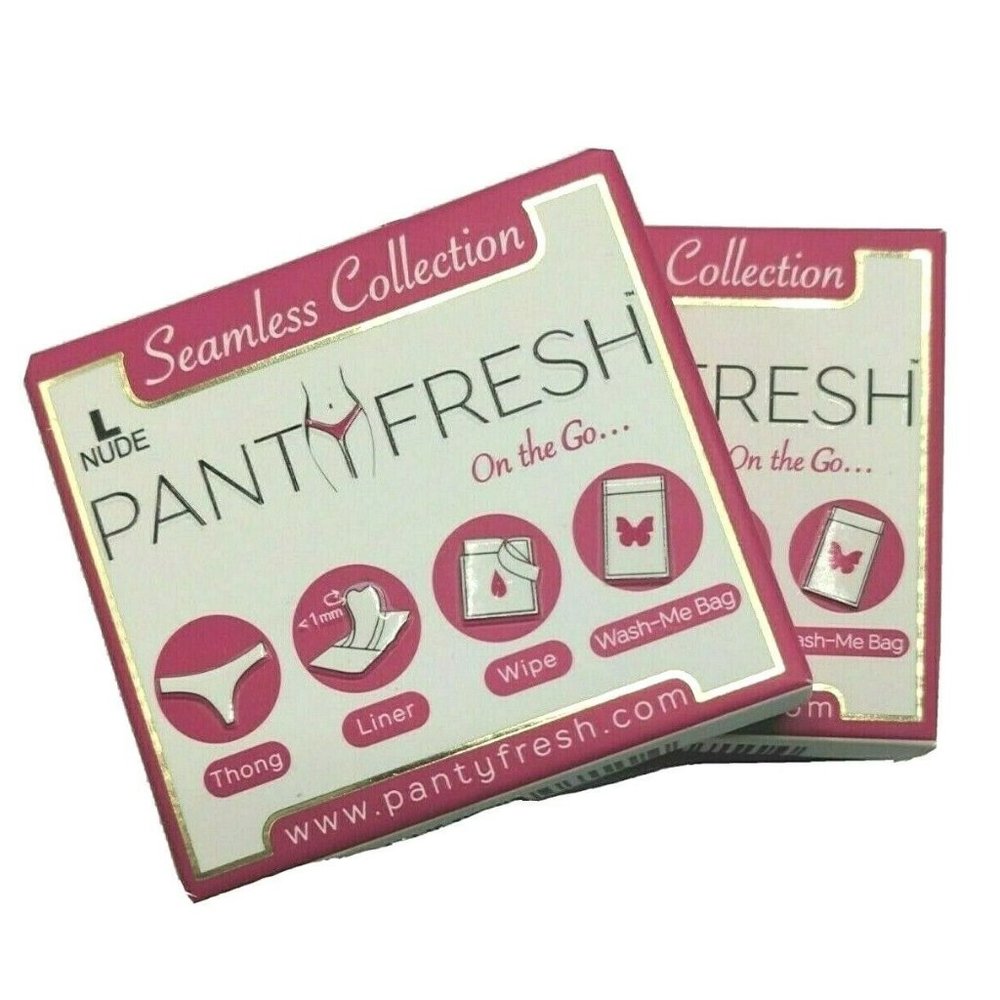 BOGO Panty Fresh Emergency Thong Underwear Kit Seamless Collection Nude L NEW